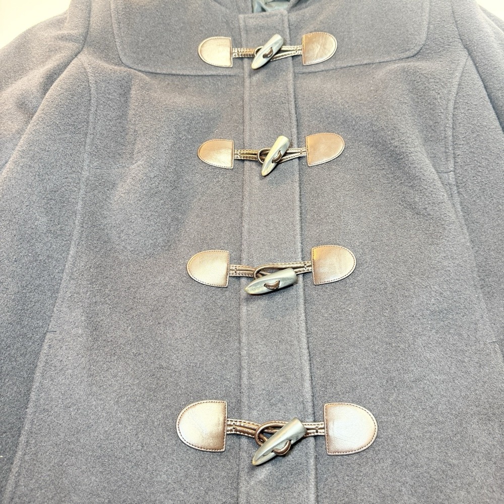 LL Bean Womens Wool Duffel Coat 2X Hooded Toggle Italian Bellandi Purple 284400 - Picture 7 of 13